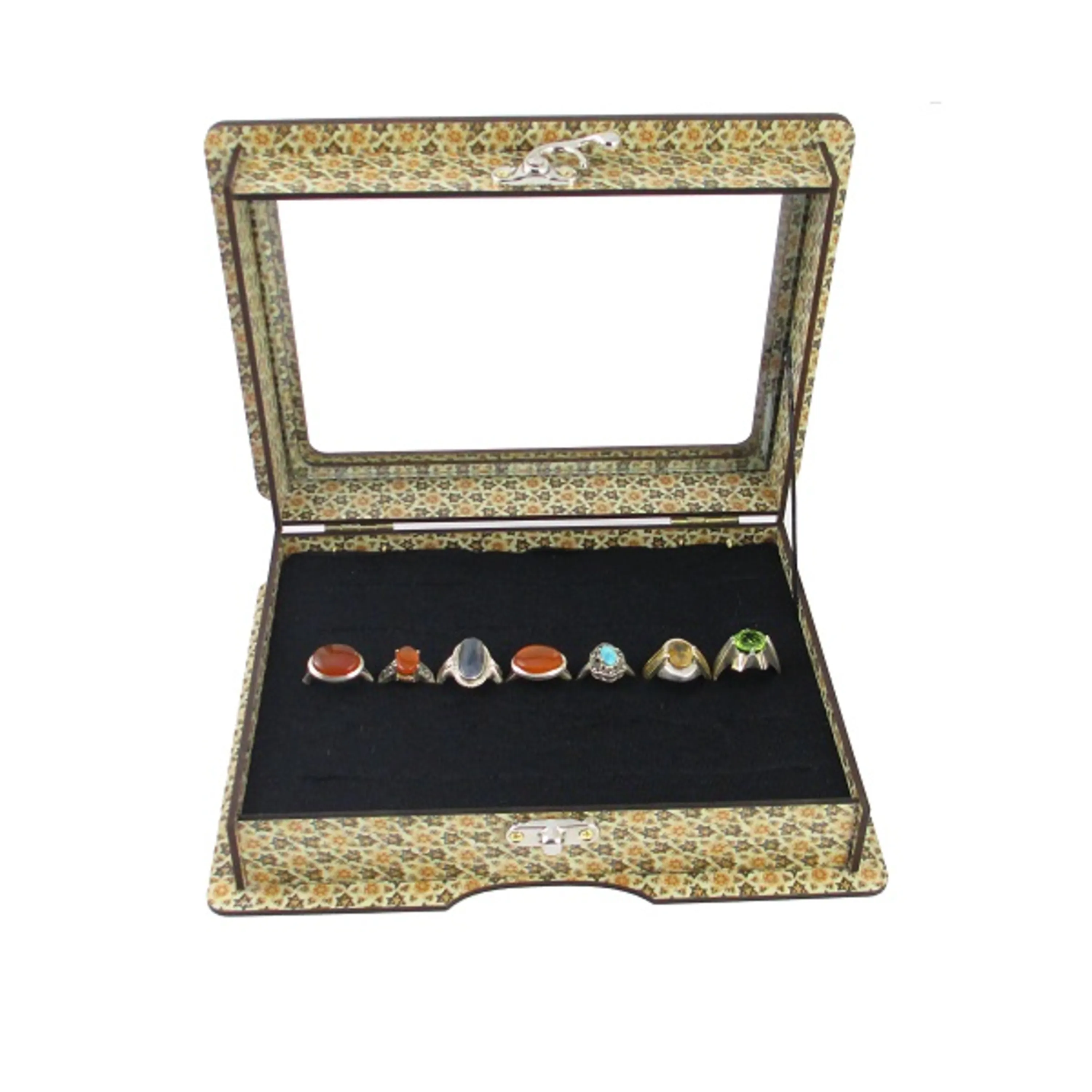 جعبه انگشتر طرح خاتم 35 عددی کد 2485